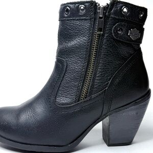 Harley-Davidson Women's Black Leather Ankle Boots Size US 6.5